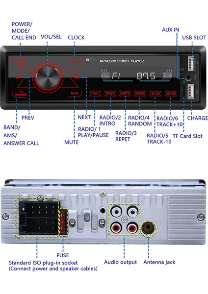 Araba Bluetooth Hoparlör Standardı Siyah (Yurt Dışından)