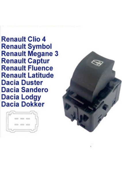 Renault Meganı 3 Tekli Cam Düğmesi Sağ Sol 2010--2016 fiyatları
