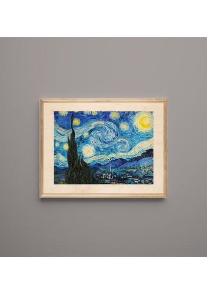 Van Gogh Yıldızlı Gece Ahşap Tablo