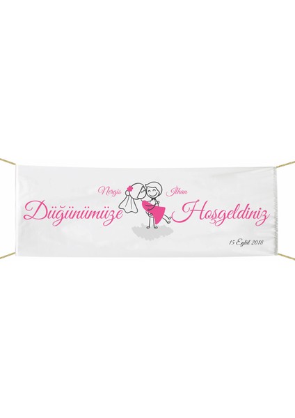 Düğünümüze Hoşgeldiniz Afiş Pankart 75X300