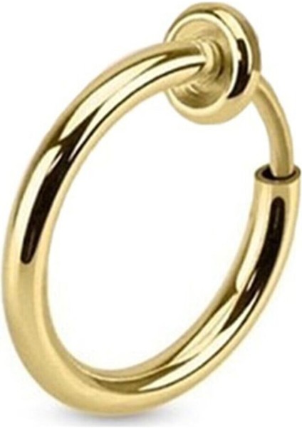Unisex Gold Cerrahi Çelik Deliksiz Sıkıştırmalı Fake Piercing Tragus Helix Küpe