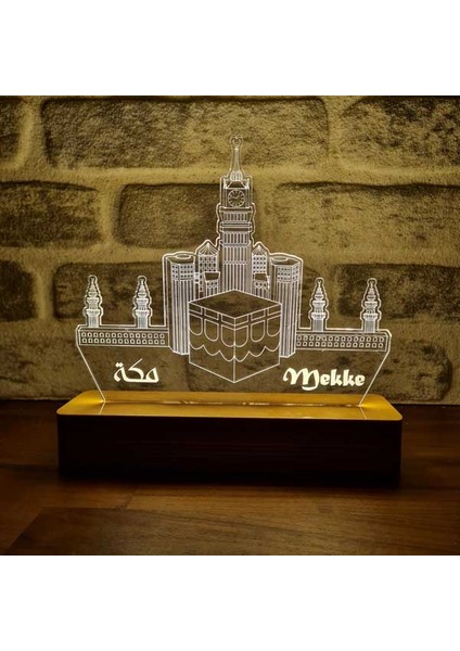 Mekke Saat Kulesi Figürlü Dekoratif Hediye Led Masa Lambası