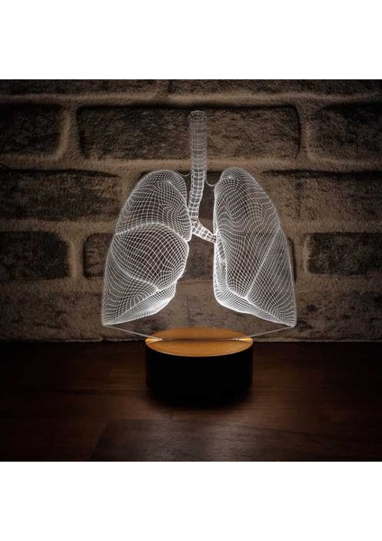 LED Masa Lambası Ahşap Taban