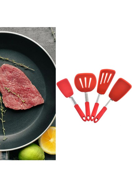 4x Silikon Spatula Nonmaz Yapışmaz Yapışmaz Paslanmaz Çelik Çekirdek fiyatları