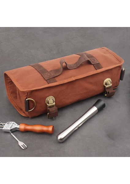 Barware Rulo Çanta Kol Kolay Taşıma Profesyonel Saklama Çantası Kahverengi(Yurt Dışından) fırsatları