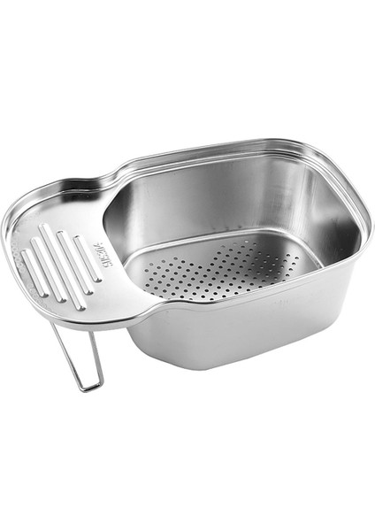 Aşırı Lavabo Süzgeci Kevgir Havzası Çok Işlevli Mutfak Aleti Filtre Gümüş