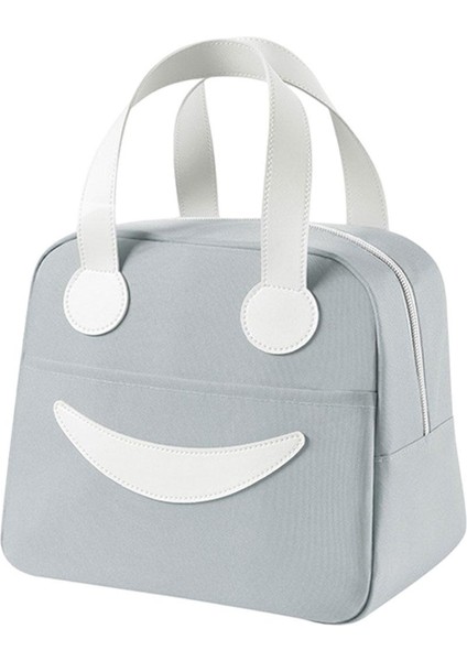 Öğle Yemeği Çantası Fonksiyonel Düzgün Fermuar Soğutucu Tote Piknik Için Sıcak Gri Tutmak