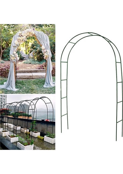 Metal Düğün Kemeri Istiflenebilir Pergola Hafif Dıy Kemeri Bahçe Partisi Için 240X140X37 cm Yeşil