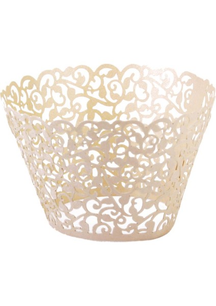 12X Asma Dantel Kupası Muffin Kek Kağıt Kılıfları Sarar Cupcake Wrapper Masa Deco(Yurt Dışından)