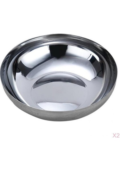 2 Adet Çocuklar Paslanmaz Çelik Tahıl Kase Çorbası Snack Kaseler Şehriye Kaseler 22 cm