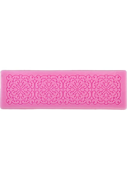Silikon Fondan Kek Dantel Şeker Zanaat Mat Kek Doku Kalıp Pembe