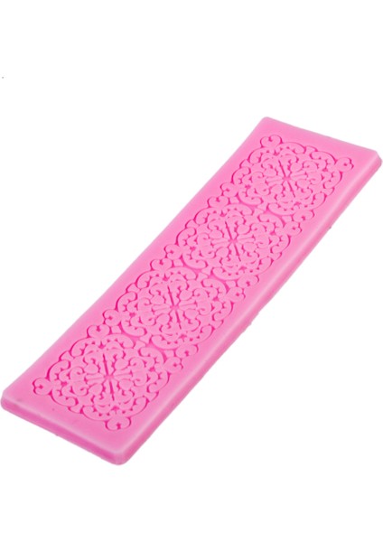 Silikon Fondan Kek Dantel Şeker Zanaat Mat Kek Doku Kalıp Pembe fırsatları