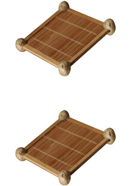 2 Adet Bambu Ahşap Çay Kupası Mat Coaster Mutfak Kupası Kase Tutucu Çaydanlık Mat
