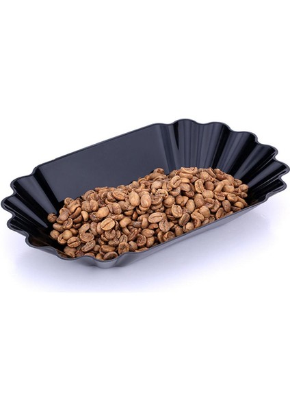 4 Adet Plastik Plaka Snack Servis Tepsi Oval Kahve Çekirdeği Tepsi Kahve Çukurluğu Çanak