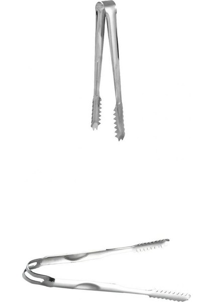 Paslanmaz Çelik Salata Buz Kek Tong Barbekü Servis Gıda Klipsi Kelepçe 6 Inç + 7 Inç