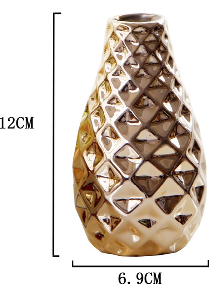 1 Takım 5 Inç Tall Seramik Çiçek Vazo ile Gold- Oda Dekor Için