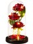 Yapay Çiçekler Yıldönümü Parti Centerpiece Siyah Baz Petal Için Cam Dome Gül 3