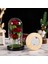 Yapay Çiçekler Yıldönümü Parti Centerpiece Siyah Baz Petal Için Cam Dome Gül 5