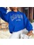 Kapüşonlu Californıa Göğüs Baskılı Şardonlu Pamuk Dokuma Oversize Kadın Sweatshirt 3