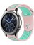 Samsung Galaxy Watch 46MM SM-R800 Kordon Kayış Renkli Silikon Spor Kayışı Yumuşak Pembe - Yeşil 1