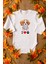 Unisex Bebek Sevimli Köpek Organik Baskılı Uzun Kollu Beyaz Çıtçıtlı Body / Zıbın 8009 1
