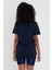 Women Lacivert Pis Yaka Salaş T-SHIRT-KTCPS001R14S 3