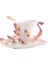 3D Renk Emaye Hayvan Kahve Fincanı Sos ve Kaşık Seti ile Seramik Çay Bardak Porselen Drinkware | Teacups (Mor) (Yurt Dışından) 1