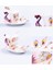 3D Renk Emaye Hayvan Kahve Fincanı Sos ve Kaşık Seti ile Seramik Çay Bardak Porselen Drinkware | Teacups (Mor) (Yurt Dışından) 2
