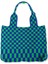 Chic Checkerboard Kadın Kızlar Örme Omuz Çantası Casual Tote Yeşil Mavi 3