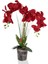 Yapay Çiçek 2 Dal Kırmızı Orkide Gri Seramik Saksıda Orkide (60 Cm) 1