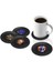 16 Adet Yuvarlak Fincan Mat Silikon Coaster Vinil Kayıt Desen 10 cm Dia Hediye 2