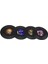 16 Adet Yuvarlak Fincan Mat Silikon Coaster Vinil Kayıt Desen 10 cm Dia Hediye 3