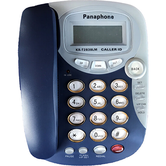 Panaphone KX-T2838LM Çift Renk Kablolu Masaüstü Ev Telefonu - Koyu Mavi