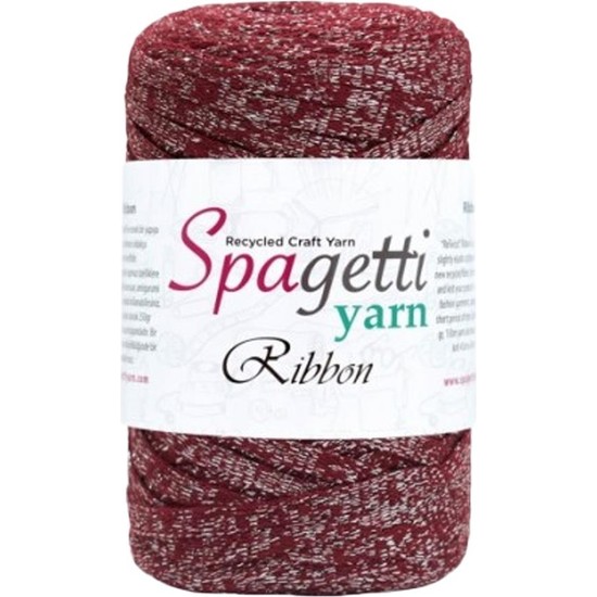 Spagetti Yarn Bordo Simli Ribbon Ip (Gümüş Sim) Fiyatı