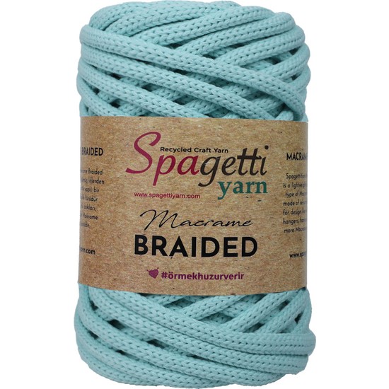 Spagetti Yarn 6mm 250G Mint Makrome Örgülü Ip Fiyatı