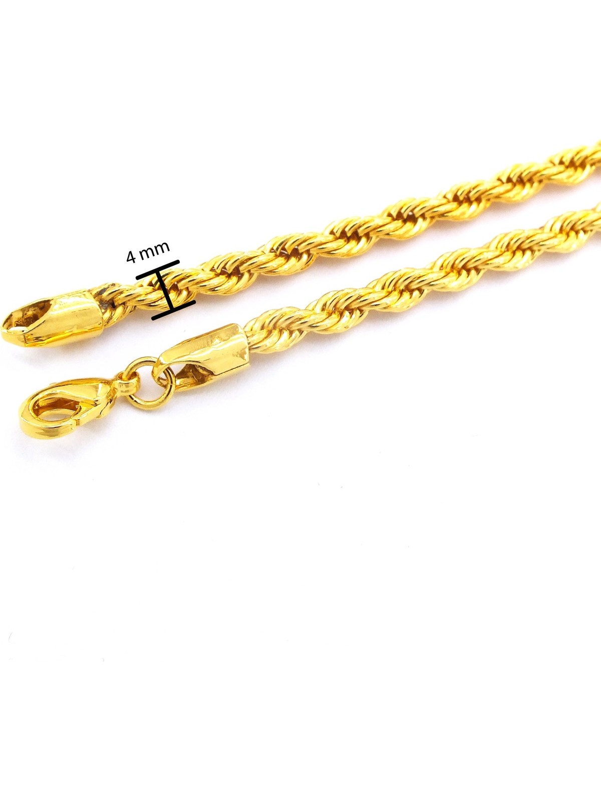 Ferizz Altın Kaplama 4mm Kalınlık Burgu Zincir