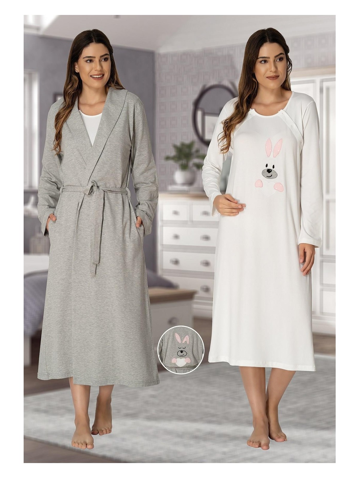 Effort 3092 Lohusa Gecelik Sabahlık Takım - Görsel 4