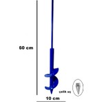 Met Metal Mert Metal Matkap Uyumlu 60 cm X 10 cm Toprak Burgu Makinesi Ergonomik Tasarım ve Kolay Kullanım