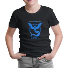 Lordd T-Shirt Lorddd T-Shirt T-Shirt Pokemon Go - Team Mystic Siyah Çocuk Tshirt