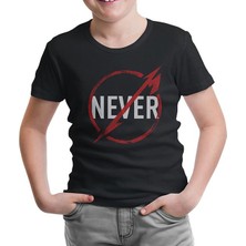 Lordd T-Shirt Lorddd T-Shirt T-Shirt Metallica - Never Logo Siyah Çocuk Tshirt
