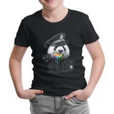 Lordd T-Shirt Lorddd T-Shirt T-Shirt Police Panda Siyah Çocuk Tshirt
