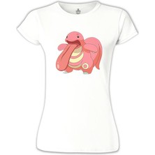 Lordd T-Shirt Lorddd T-Shirt T-Shirt Pokemon - Lickitung Beyaz Bayan Tshirt