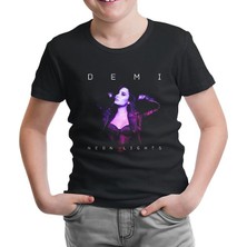 Lordd T-Shirt Lorddd T-Shirt T-Shirt Demi Lovato - Neon Lights Siyah Çocuk Tshirt