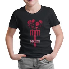 Lordd T-Shirt Lorddd T-Shirt T-Shirt Marilyn Manson - mm Siyah Çocuk Tshirt