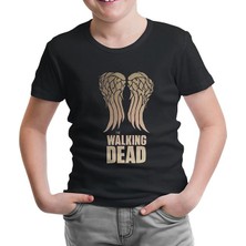 Lordd T-Shirt Lorddd T-Shirt T-Shirt The Walking Dead - Wings Siyah Çocuk Tshirt