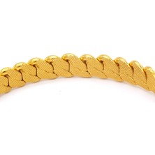 Ferizz 22 Ayar Altın Kaplama Adana Burma Bilezik 8.5mm