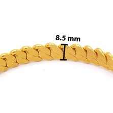 Ferizz 22 Ayar Altın Kaplama Adana Burma Bilezik 8.5mm
