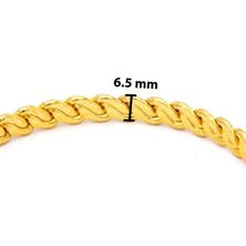 Ferizz Altın Kaplama 3lü Adana Burması Bilezik (Içi Düz) 6.5 mm