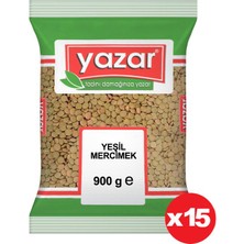 Yazar Yeşil Mercimek 900  gr. x 15'li