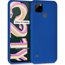 Microsonic Matte Silicone Realme C21Y Kılıf Mavi